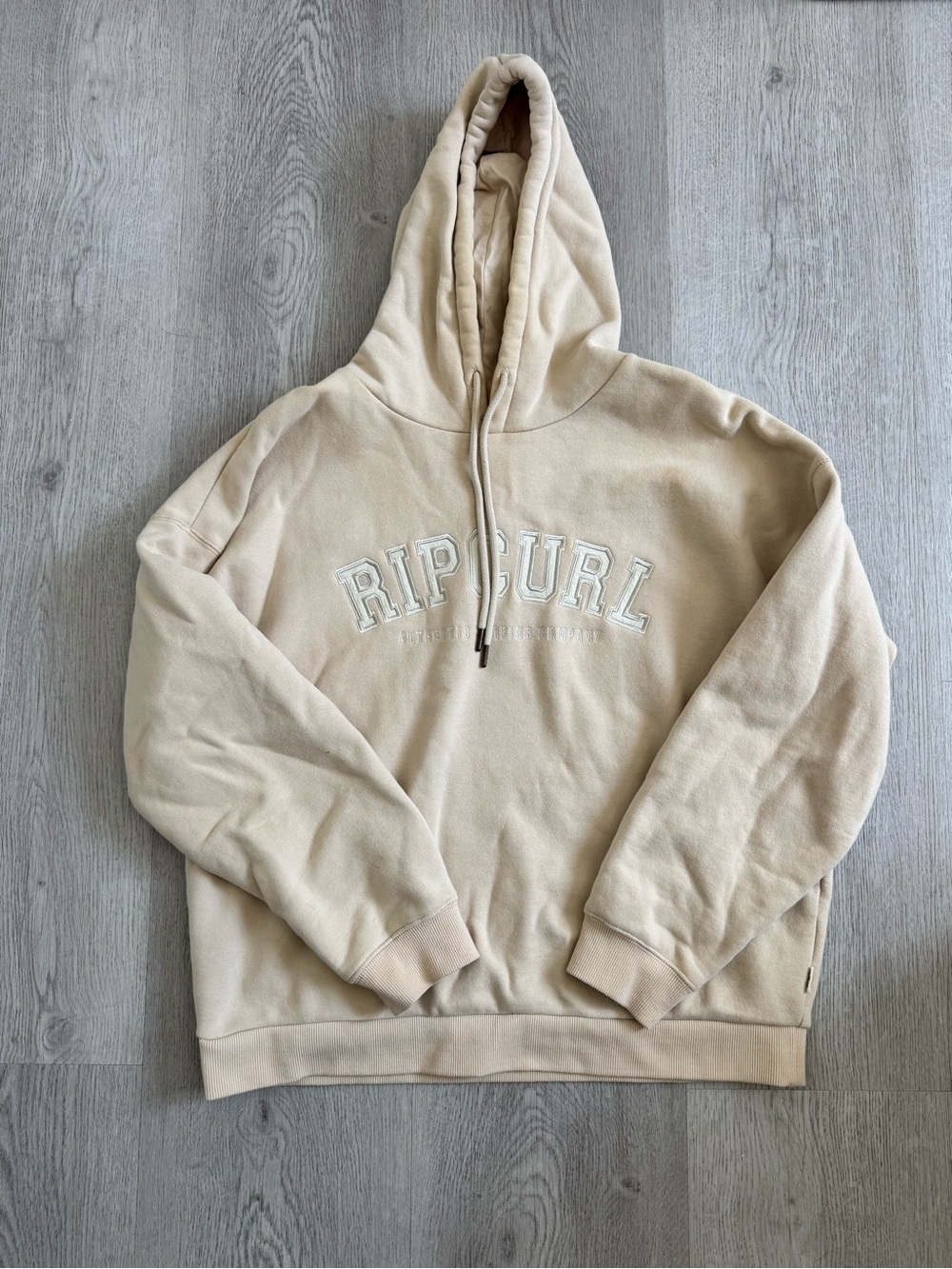 Rip Curl Beige Logo Oversized Hoodie size small